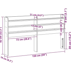Vidaxl Tête de lit avec étagères 140 cm bois massif de pin* Tête De Lit