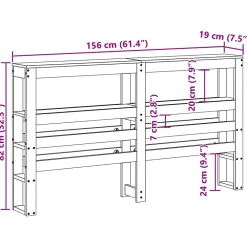 Tête de lit avec étagères 150 cm bois massif de pin><noscript><img width=