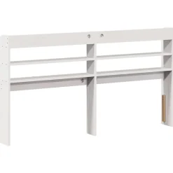 Tête de lit avec étagères blanc 160 cm bois massif de pin><noscript><img width=