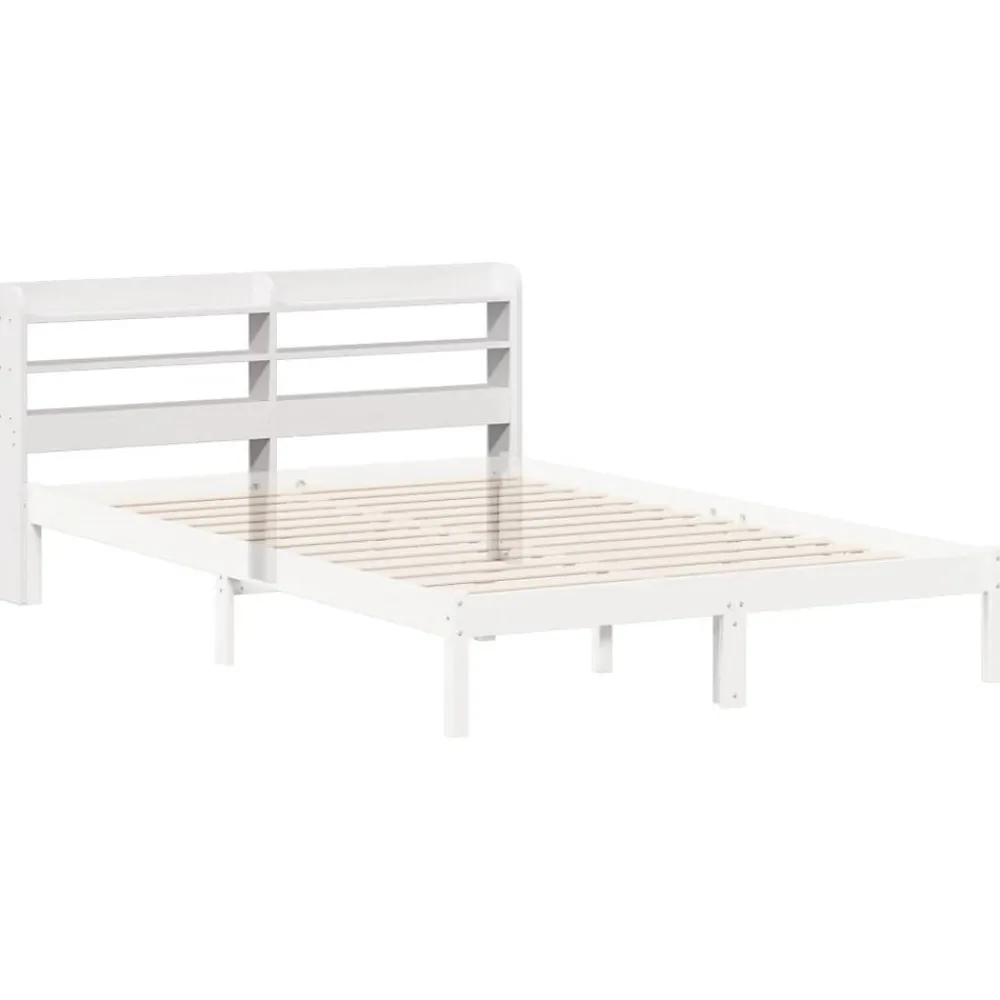 Tête de lit avec étagères blanc 160 cm bois massif de pin>Vidaxl Clearance