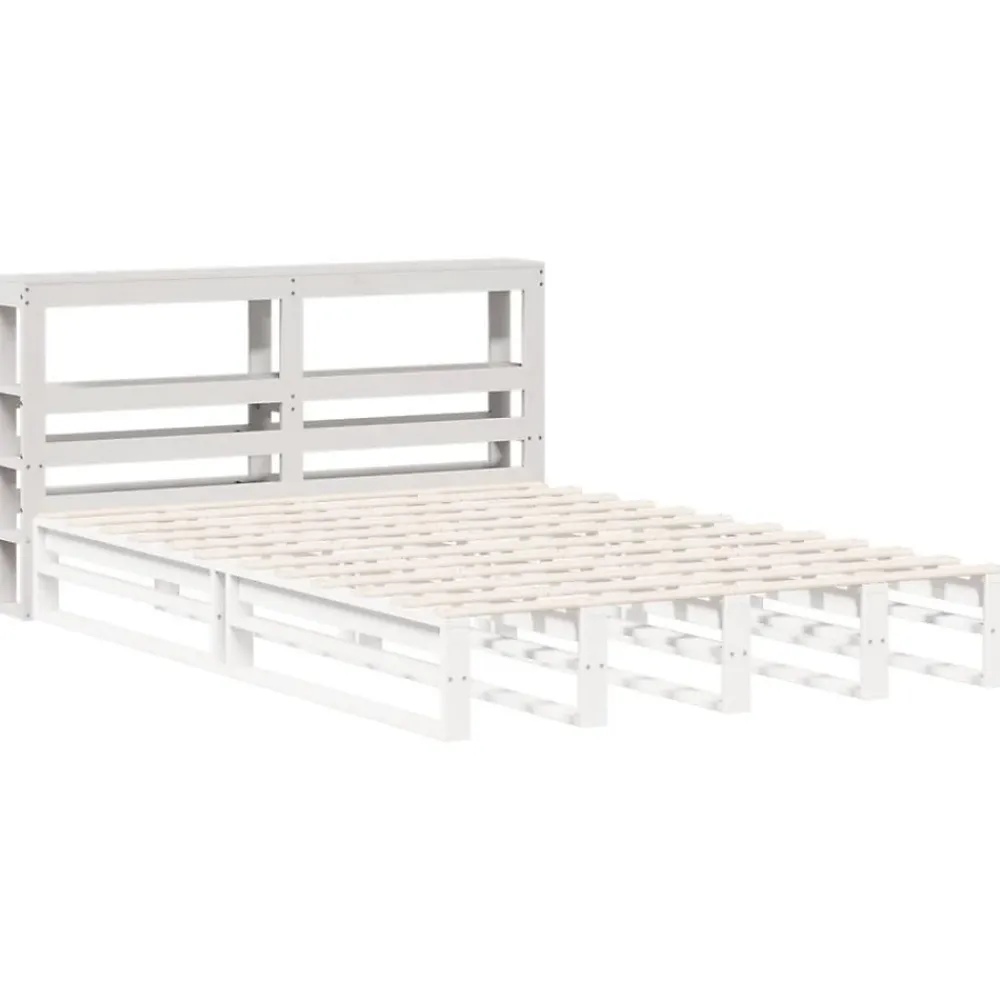Vidaxl Tête de lit avec étagères blanc 160 cm bois massif de pin* Tête De Lit