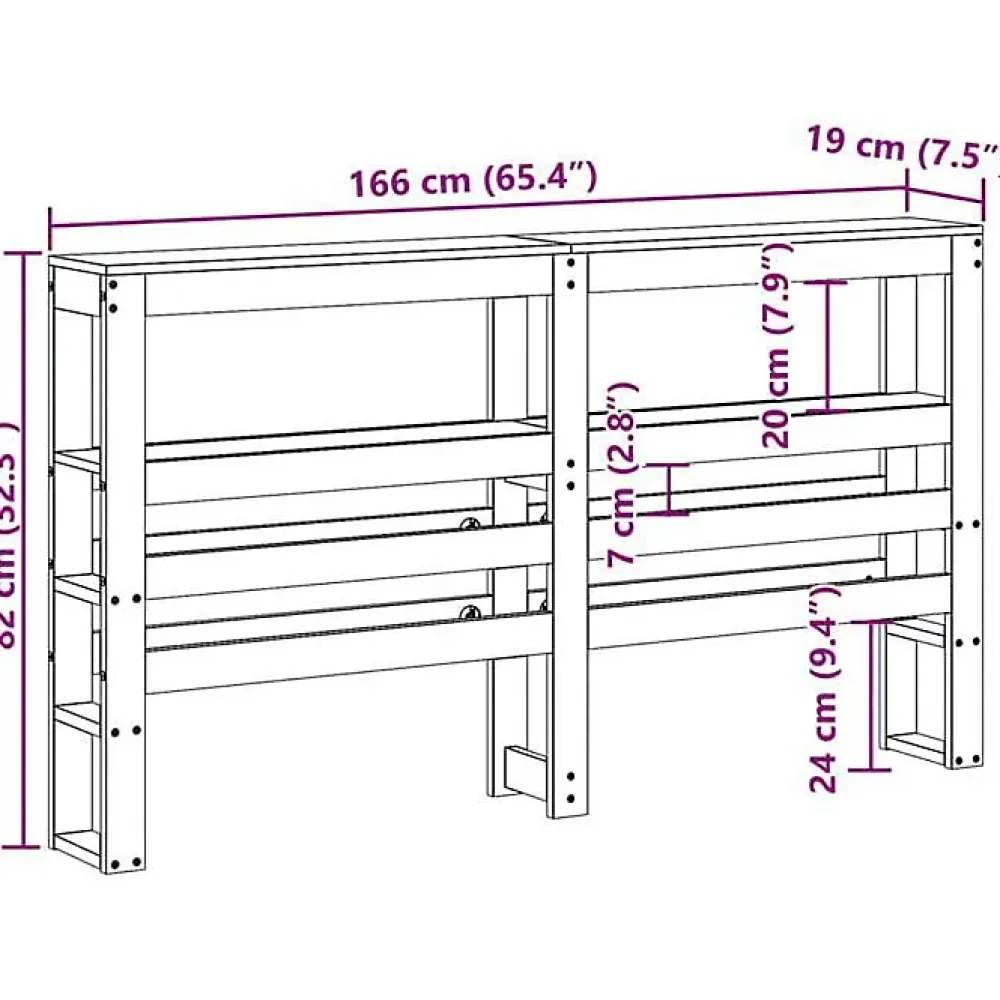 Vidaxl Tête de lit avec étagères blanc 160 cm bois massif de pin* Tête De Lit