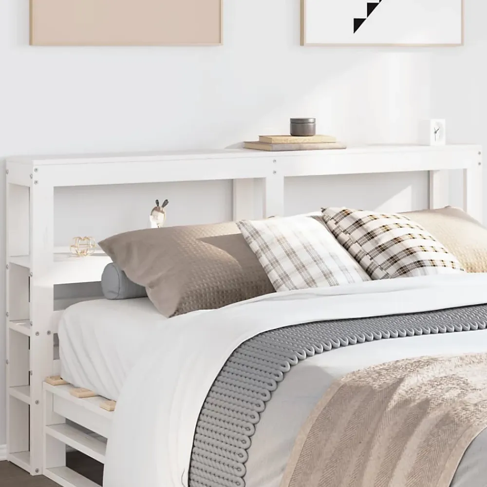 Vidaxl Tête de lit avec étagères blanc 160 cm bois massif de pin* Tête De Lit