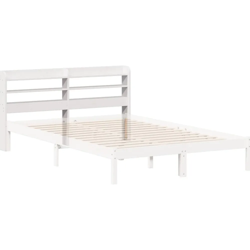 Vidaxl Tête de lit avec étagères blanc 140 cm bois massif de pin* Tête De Lit