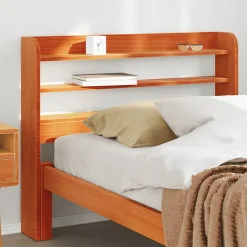 Tête de lit avec étagères marron cire 75 cm bois massif de pin>Vidaxl Discount
