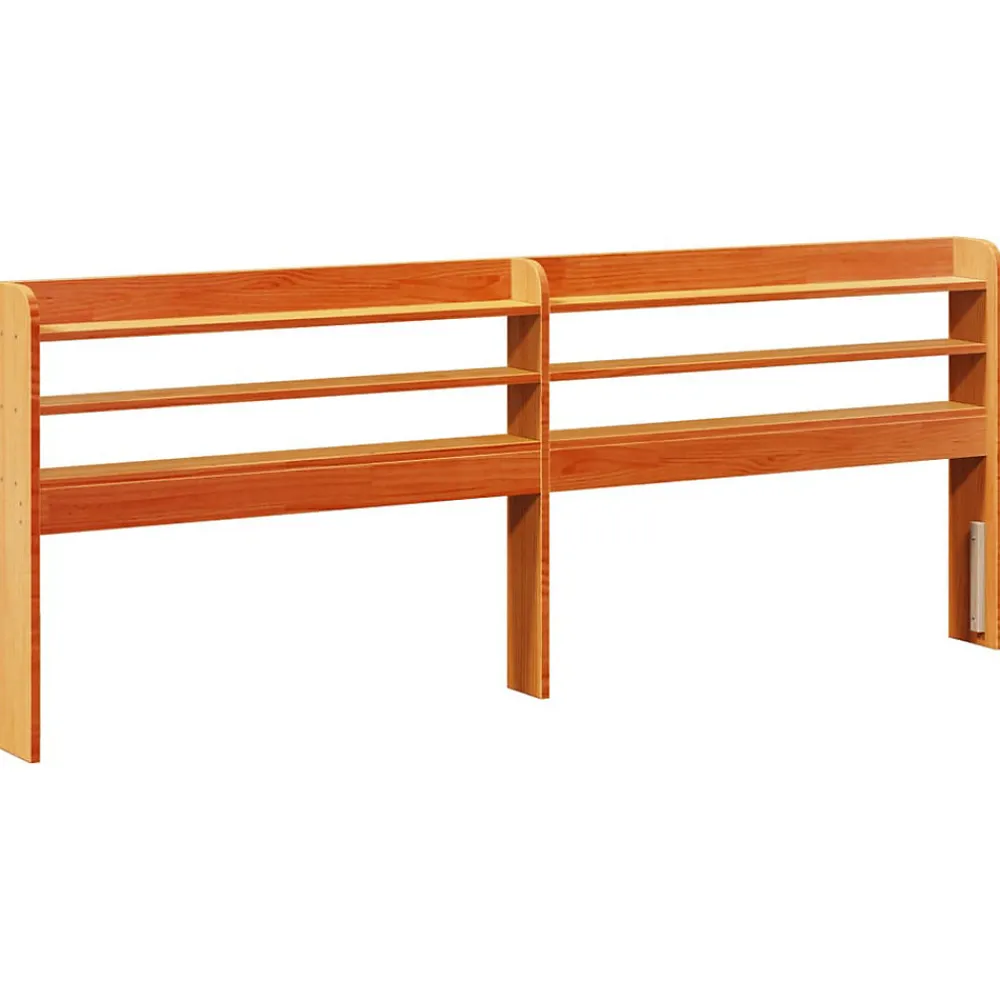 Tête de lit avec étagères marron cire 200 cm bois massif de pin>Vidaxl New