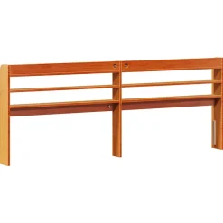 Tête de lit avec étagères marron cire 200 cm bois massif de pin><noscript><img width=