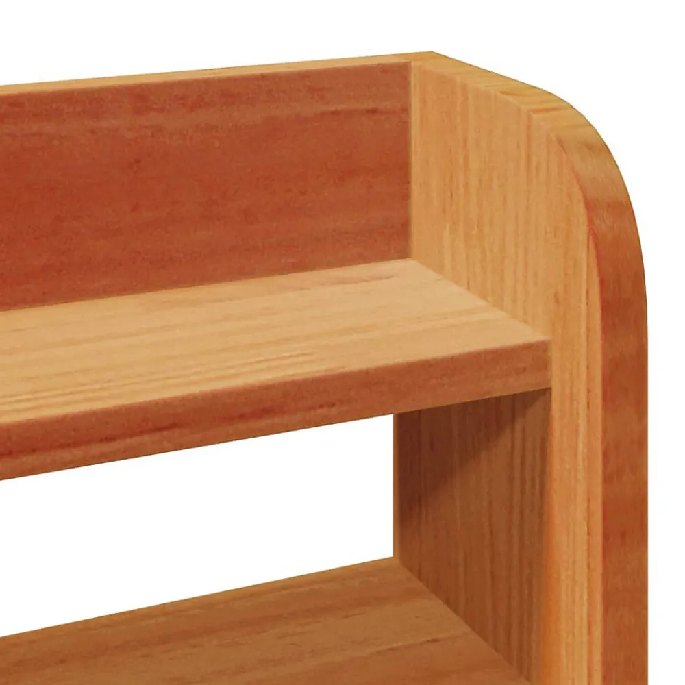 Tête de lit avec étagères marron cire 200 cm bois massif de pin>Vidaxl New