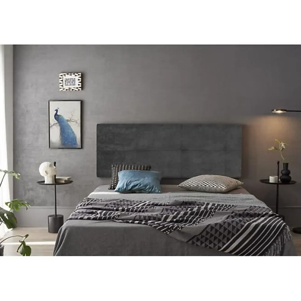 Tête de lit Cala en tissu gris 190>Eccox Discount