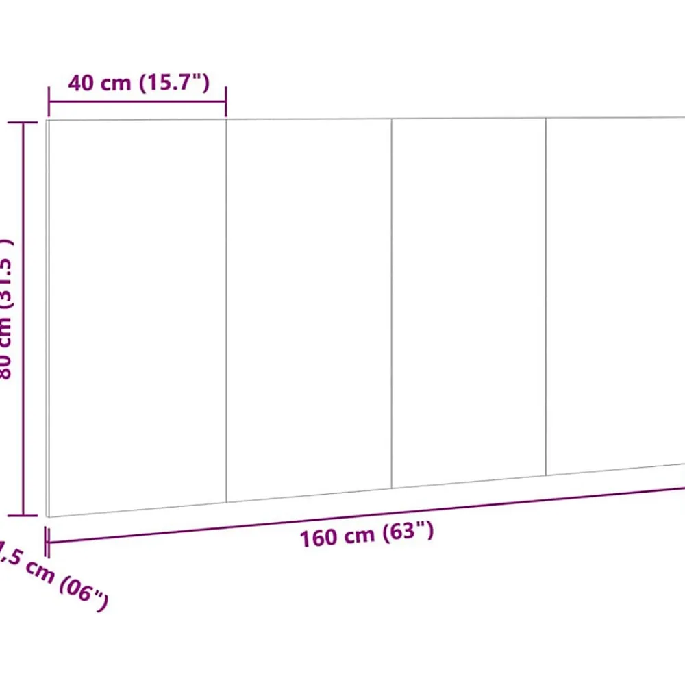 Vidaxl Tête de lit chêne artisanal 160x1,5x80 cm bois d'ingénierie* Tête De Lit