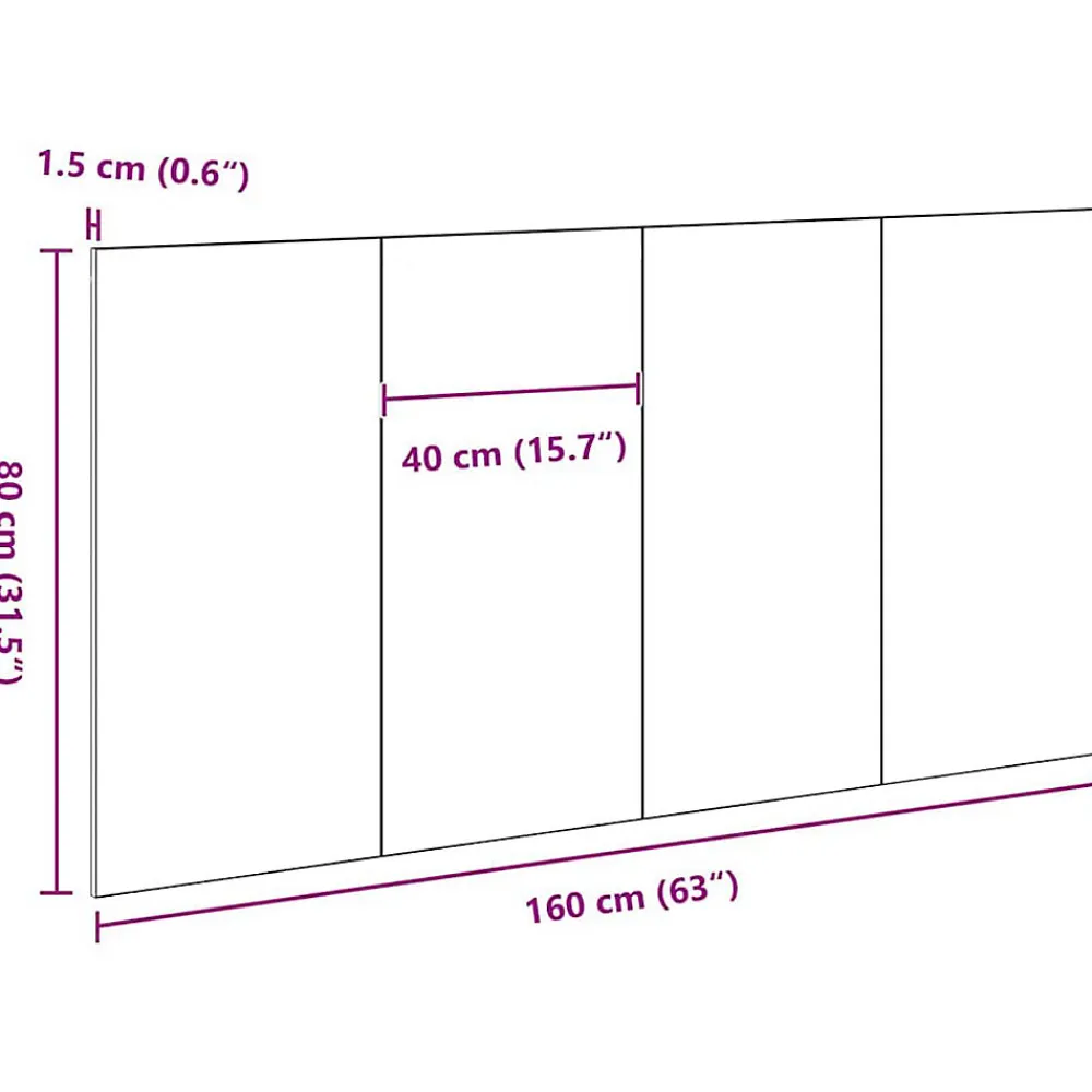 Tête de lit Chêne noir 160 x 1,5 x 80,5 cm Bois d'ingénierie>Vidaxl Discount