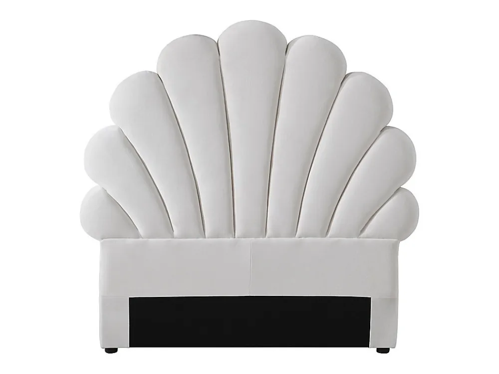 Tête de lit coquillage - 90 cm - Velours - Blanc - MOANA>Vente-unique New