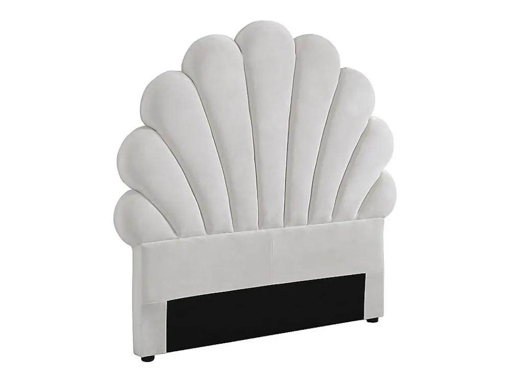 Tête de lit coquillage - 90 cm - Velours - Blanc - MOANA>Vente-unique New