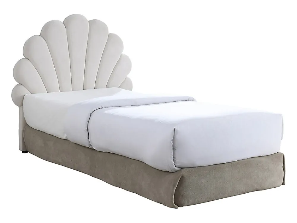Tête de lit coquillage - 90 cm - Velours - Blanc - MOANA>Vente-unique New