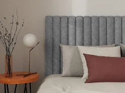 Tête de lit coutures verticales - 170 cm - Tissu - Gris- SARAH><noscript><img width=