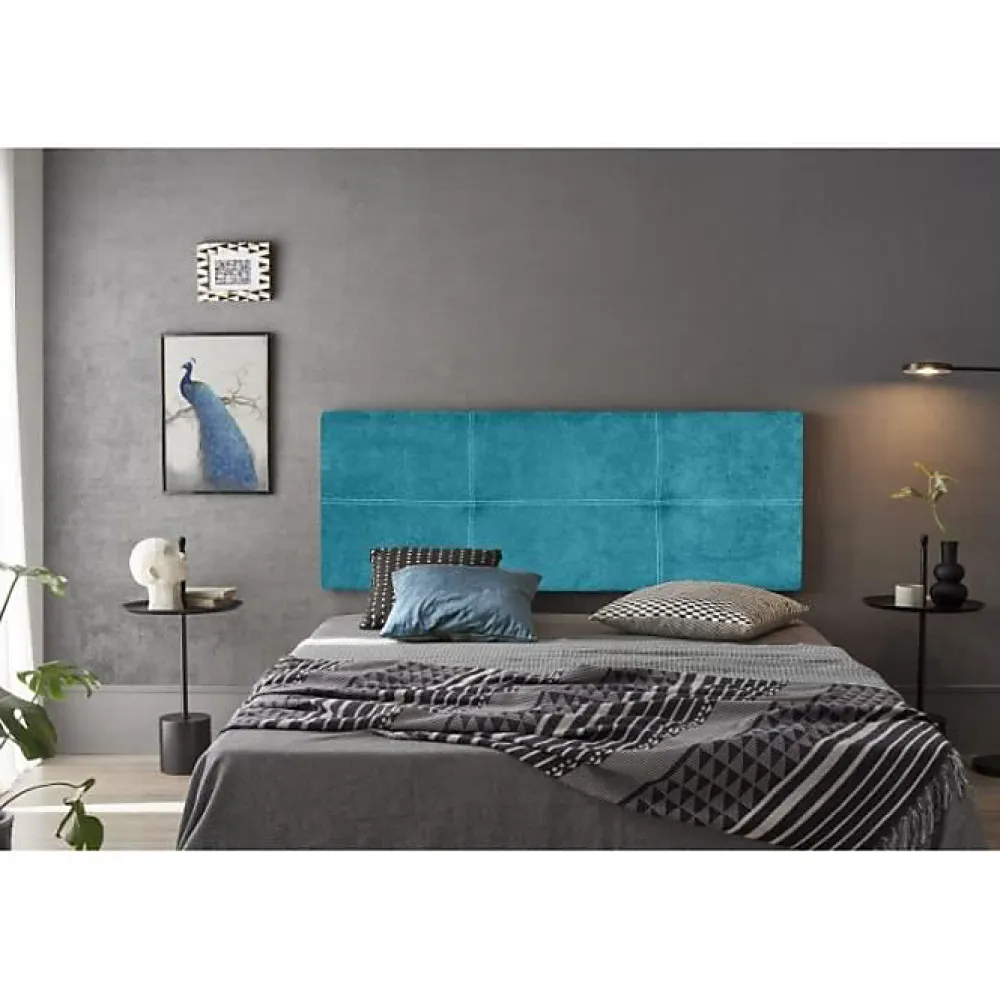 Eccox Tête de lit Dalia en tissu Nid Turquoise 160* Tête De Lit