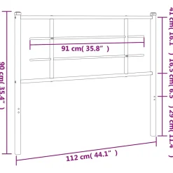 Vidaxl Tête de lit de remplacement métal noir 107 cm* Tête De Lit