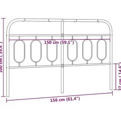 Tête de lit de remplacement métal noir 150 cm><noscript><img width=