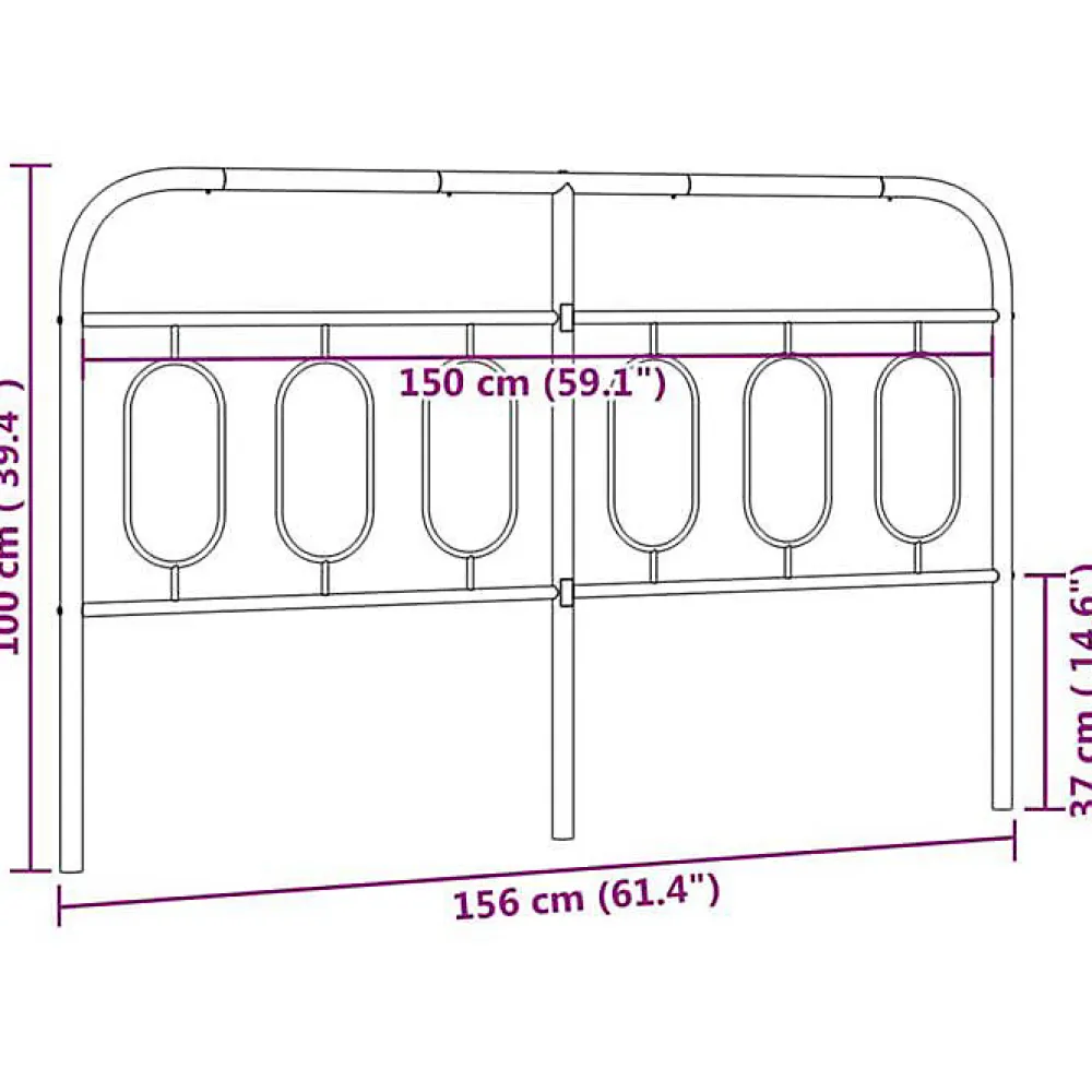 Tête de lit de remplacement métal noir 150 cm>Vidaxl Discount