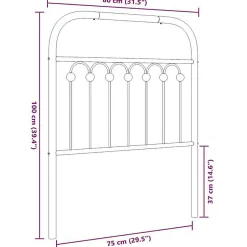 Tête de lit de remplacement métal blanc 75 cm><noscript><img width=