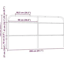 Tête de lit de remplacement chêne fumé 200 cm acier et bois d'ingénierie><noscript><img width=
