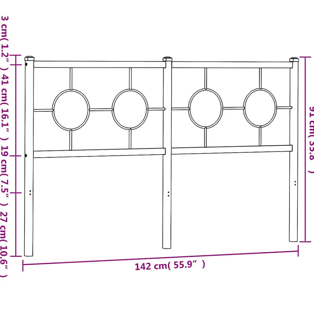 Tête de lit de remplacement métal blanc 135 cm>Vidaxl Discount