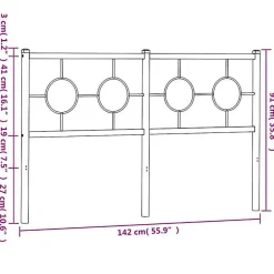 Tête de lit de remplacement métal blanc 135 cm><noscript><img width=