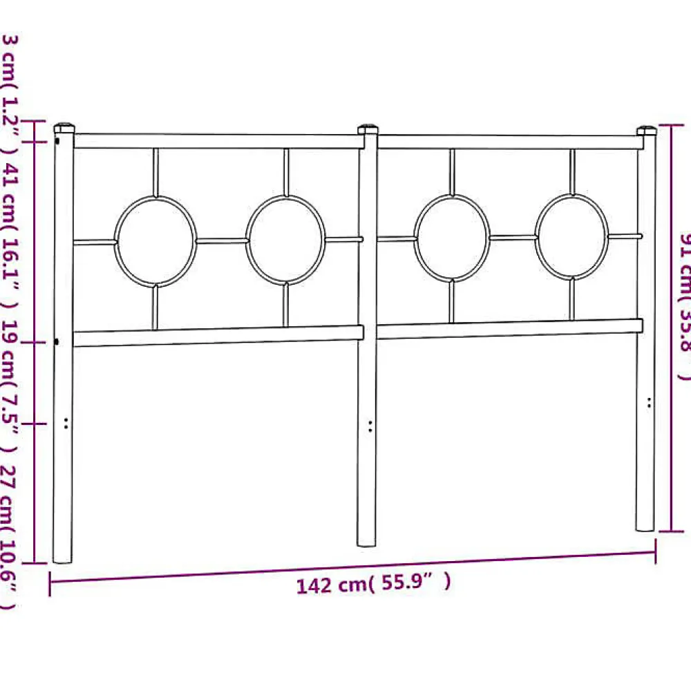 Tête de lit de remplacement métal blanc 135 cm>Vidaxl Discount