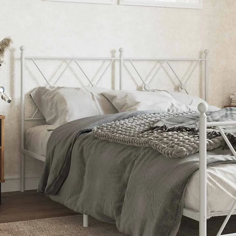 Vidaxl Tête de lit de remplacement métal blanc 140 cm* Tête De Lit