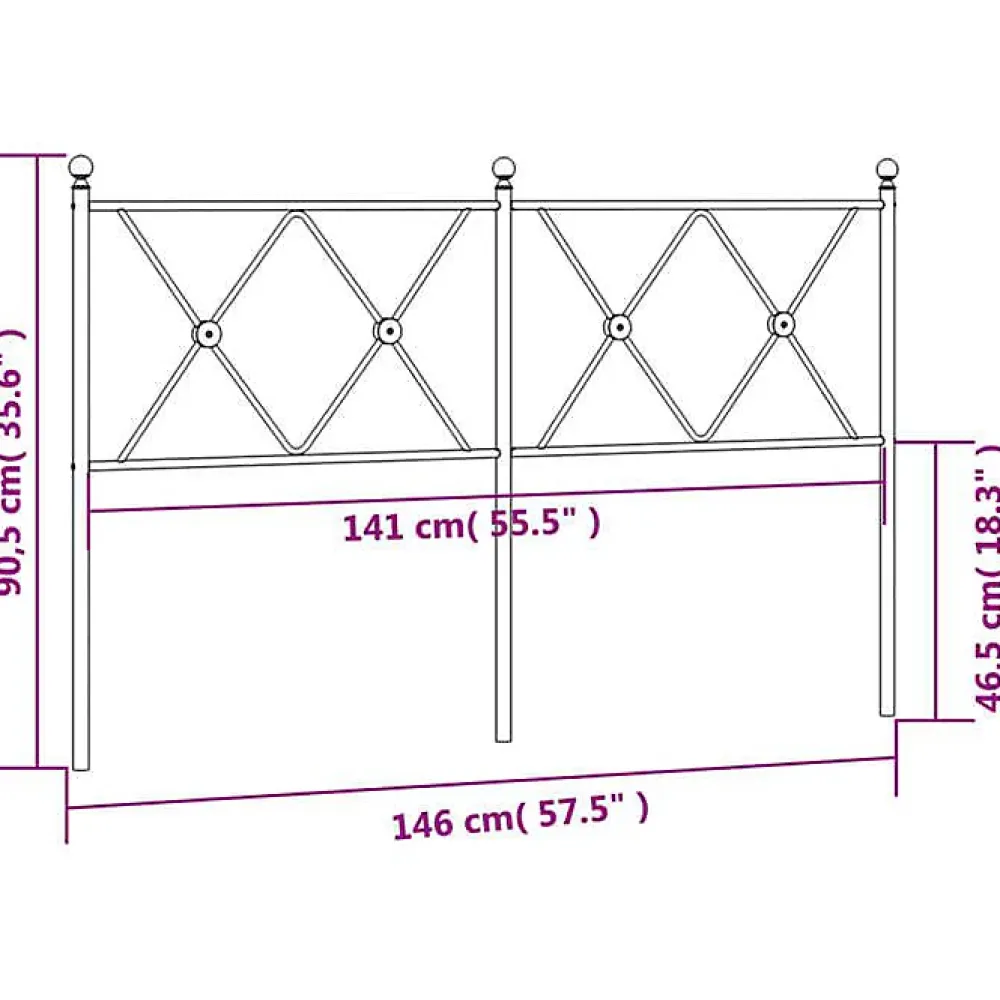 Vidaxl Tête de lit de remplacement métal blanc 140 cm* Tête De Lit