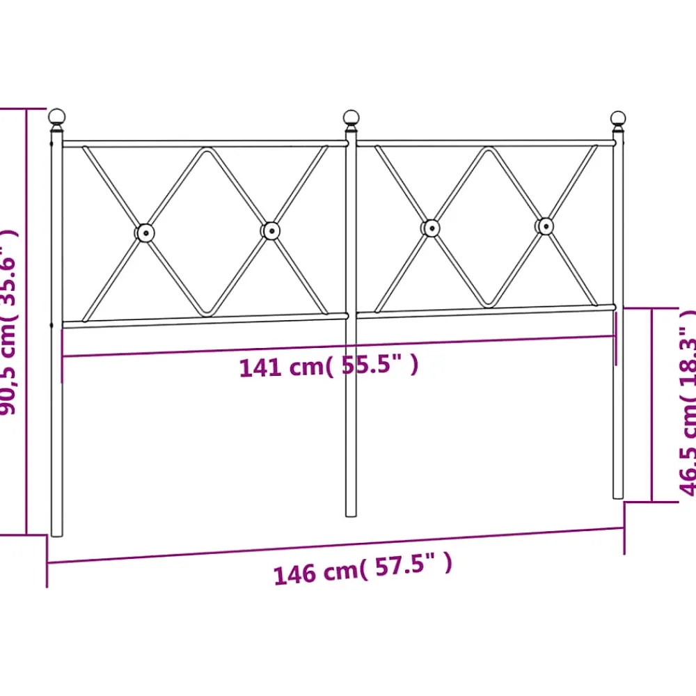 Vidaxl Tête de lit de remplacement métal blanc 140 cm* Tête De Lit
