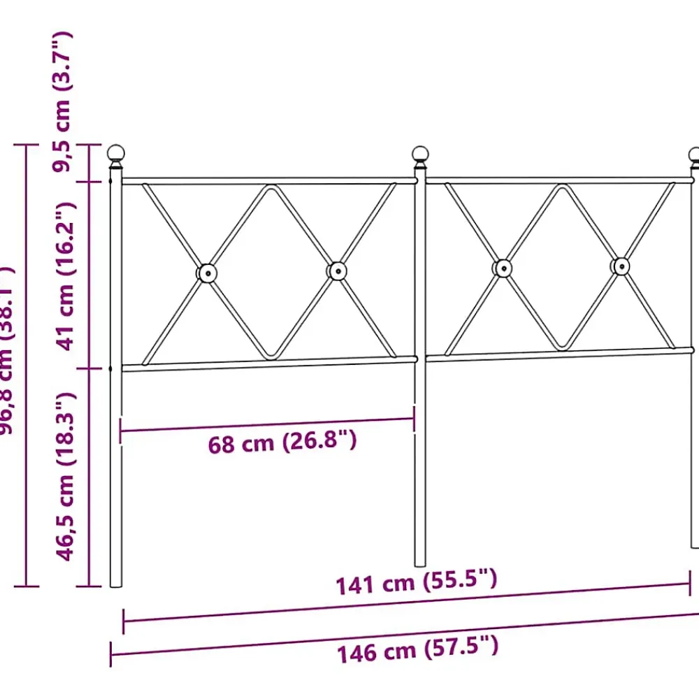 Vidaxl Tête de lit de remplacement métal blanc 140 cm* Tête De Lit