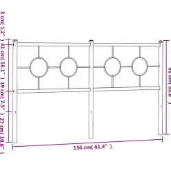 Tête de lit de remplacement métal noir 150 cm><noscript><img width=