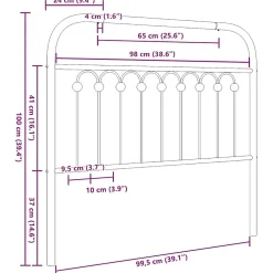 Vidaxl Tête de lit de remplacement métal noir 100 cm* Tête De Lit