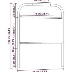 Tête de lit de remplacement chêne fumé 80 cm acier et bois d'ingénierie><noscript><img width=
