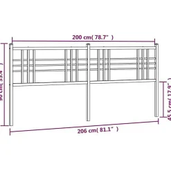 Tête de lit de remplacement métal noir 200 cm><noscript><img width=