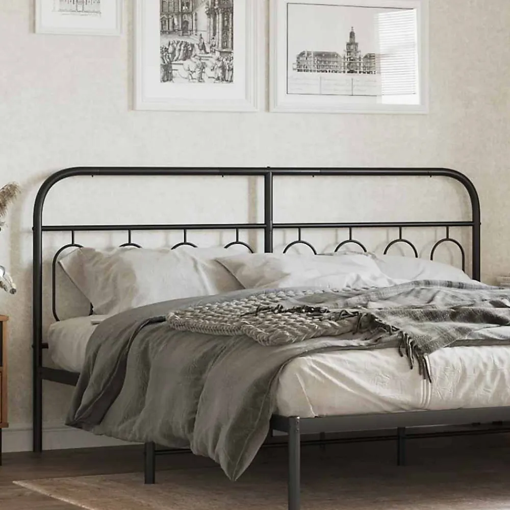 Tête de lit de remplacement métal noir 193 cm>Vidaxl