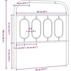 Vidaxl Tête de lit de remplacement métal blanc 90 cm* Tête De Lit