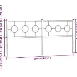 Vidaxl Tête de lit de remplacement métal noir 200 cm* Tête De Lit