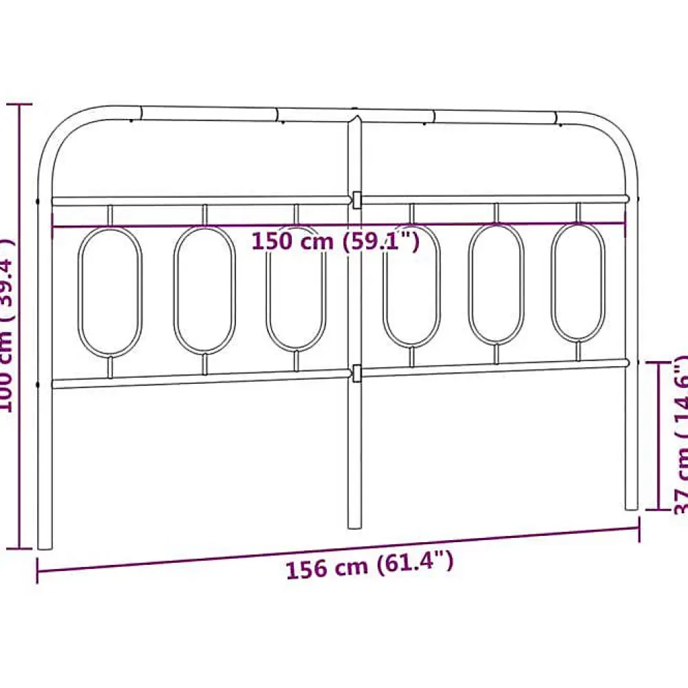 Vidaxl Tête de lit de remplacement métal blanc 150 cm* Tête De Lit