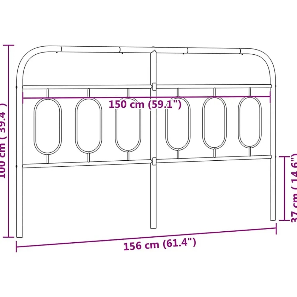 Vidaxl Tête de lit de remplacement métal blanc 150 cm* Tête De Lit