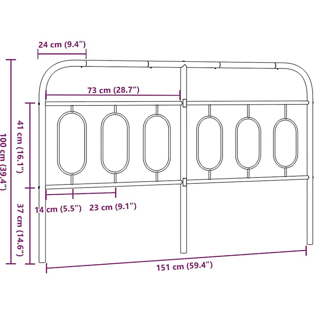 Vidaxl Tête de lit de remplacement métal blanc 150 cm* Tête De Lit