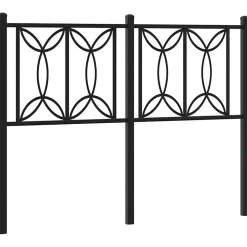 Tête de lit de remplacement métal noir 120 cm>Vidaxl