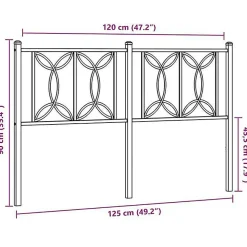 Tête de lit de remplacement métal noir 120 cm><noscript><img width=