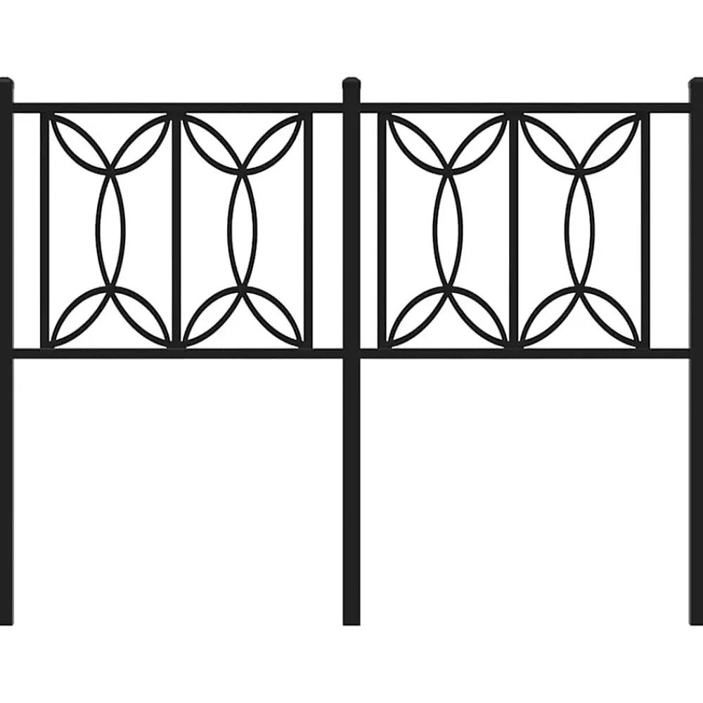 Tête de lit de remplacement métal noir 120 cm>Vidaxl