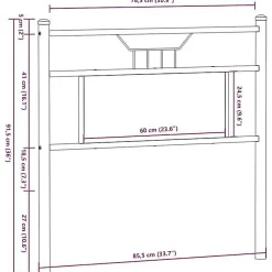 Tête de lit de remplacement chêne marron 80 cm bois d'ingénierie et acier><noscript><img width=