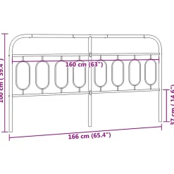 Vidaxl Tête de lit de remplacement métal noir 160 cm* Tête De Lit