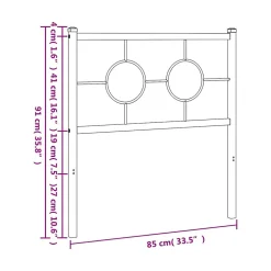 Tête de lit de remplacement métal blanc 80 cm><noscript><img width=