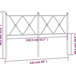 Vidaxl Tête de lit de remplacement métal blanc 137 cm* Tête De Lit