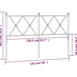 Vidaxl Tête de lit de remplacement métal blanc 137 cm* Tête De Lit